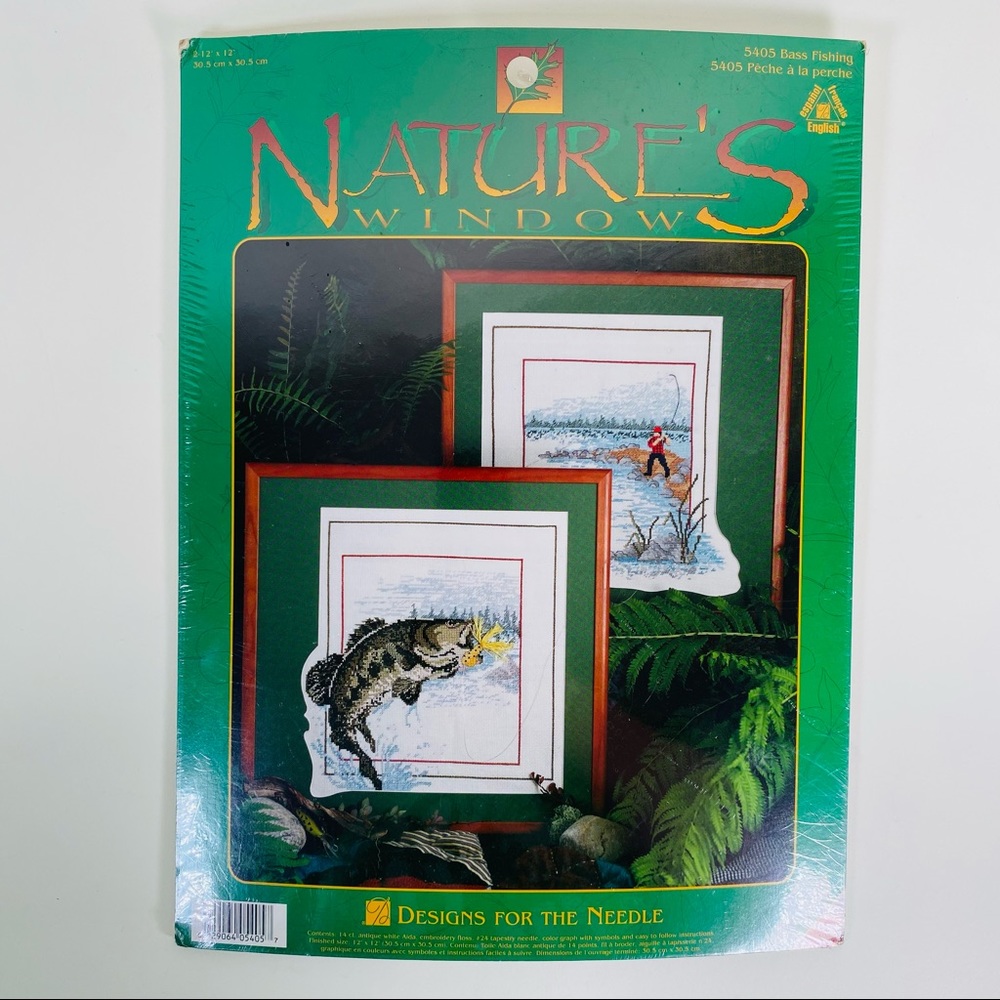 Designs For The Needle Double Kit Cross Stitch 5405 Bass Fishing Nature 12x12